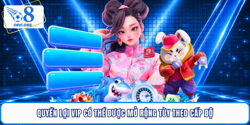 Quyền lợi VIP có thể được mở rộng tùy theo cấp độ